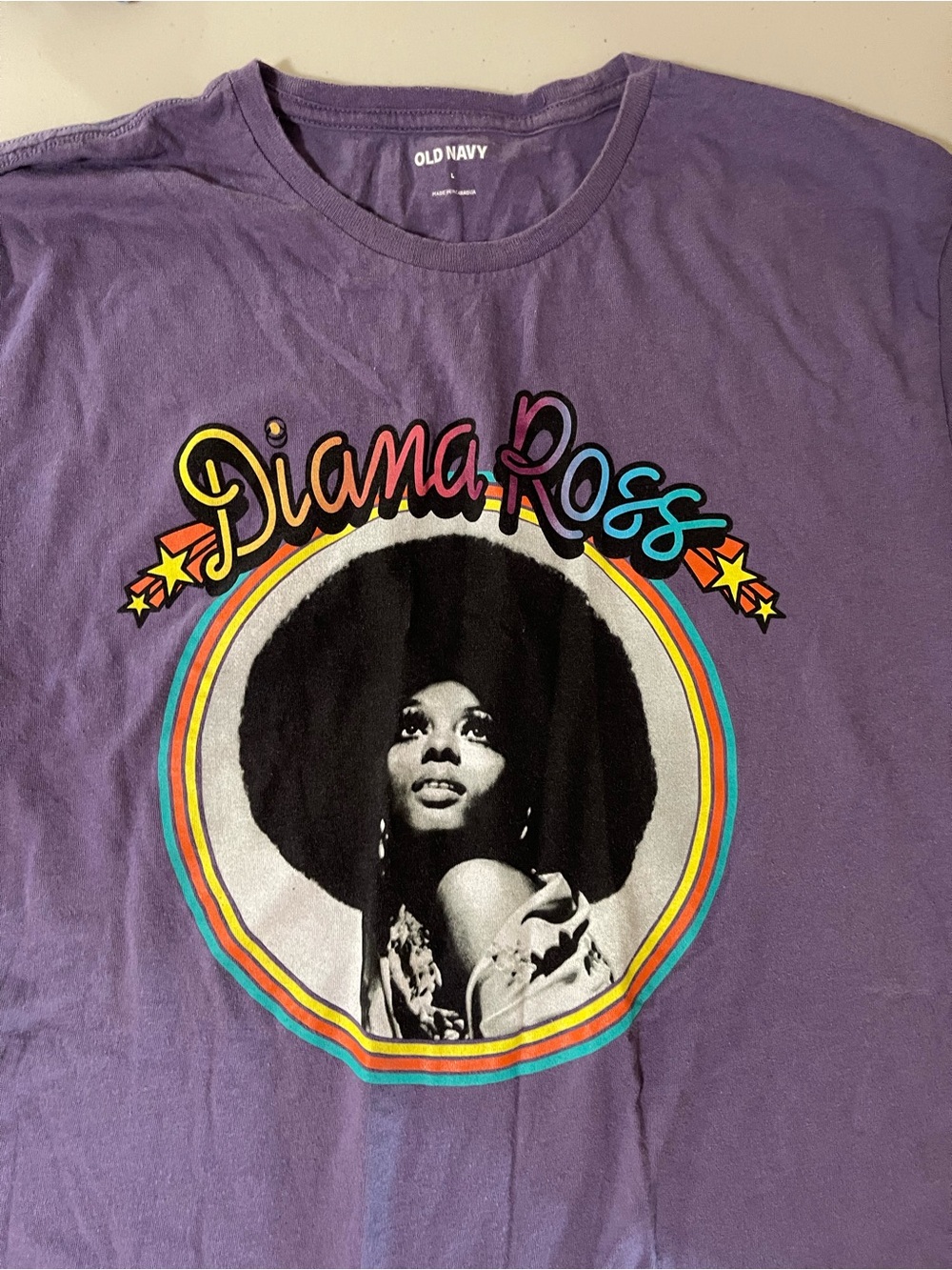 Diana Ross purple tee Old Navy size L